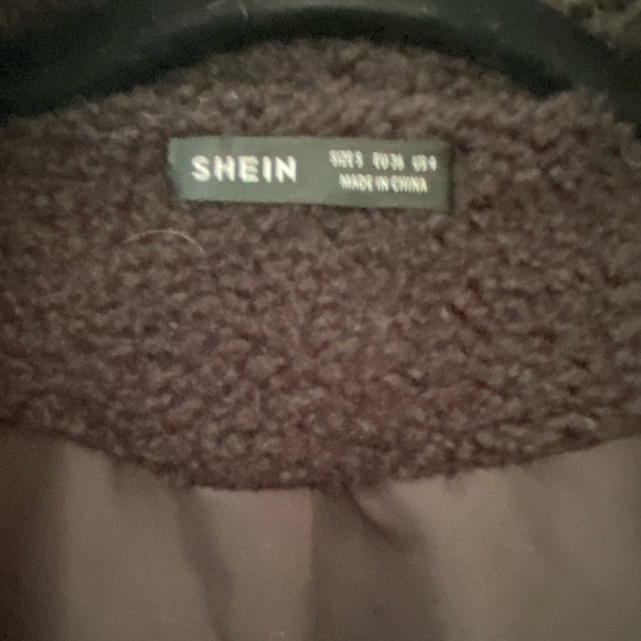 SHEIN Lapel Neck Double Button Teddy Coat - Picture 5 of 6